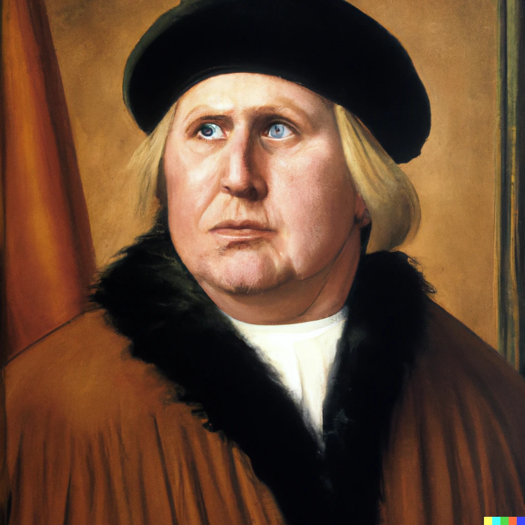 Prompt: a Portrait of Gary Busey As painted by Hans Holbein