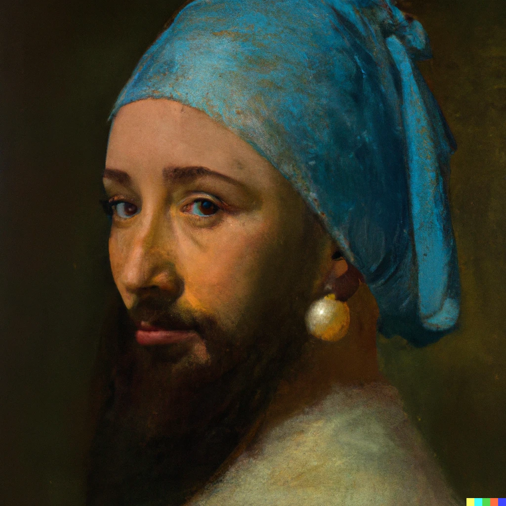 Prompt: “Fidel Castro with a Pearl earring” by Vermeer 