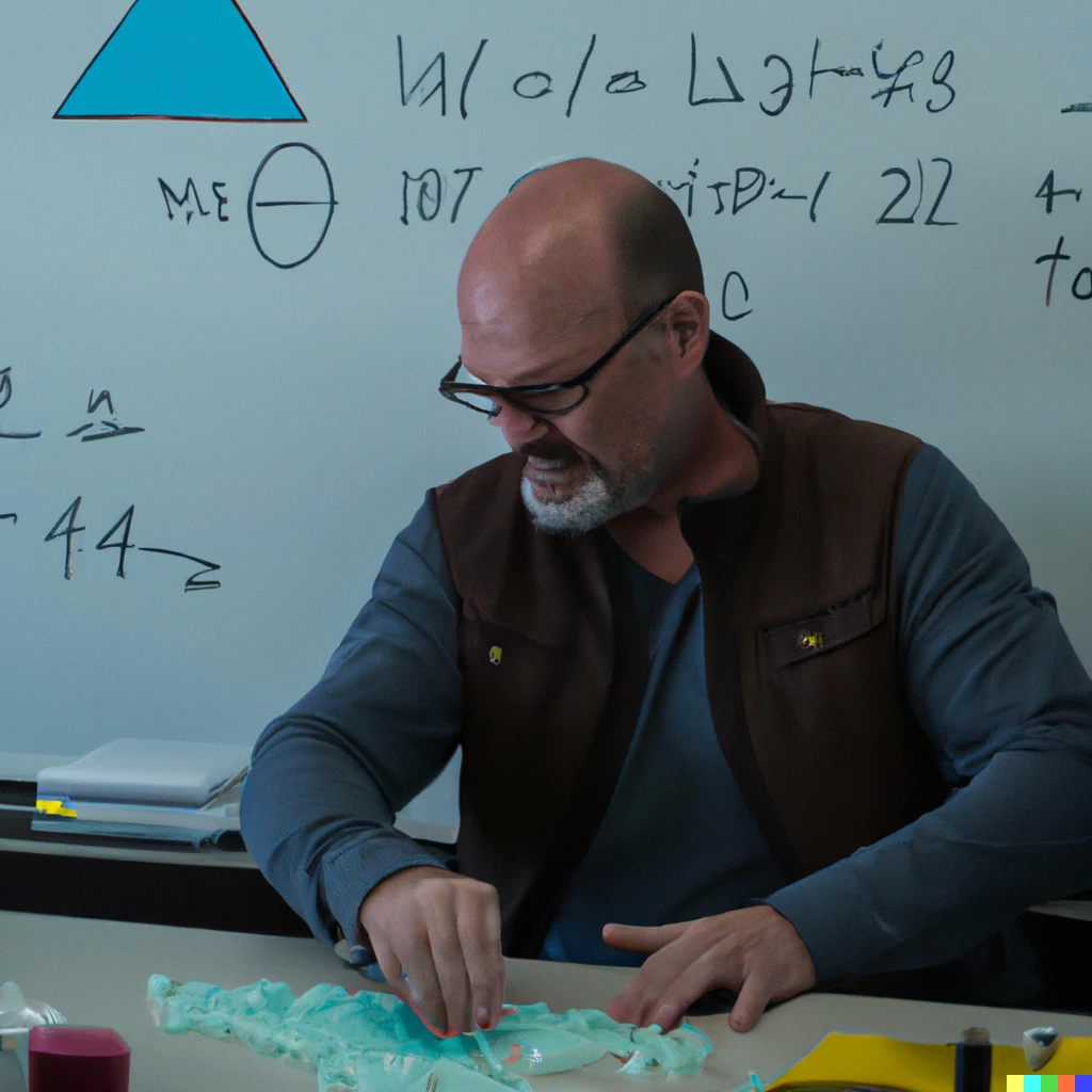 Prompt: Photo of Walter White working in a math lab