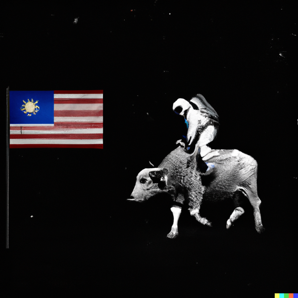 Eric Dalle An Astronaut Carrying A Philippine Flag In The Moon