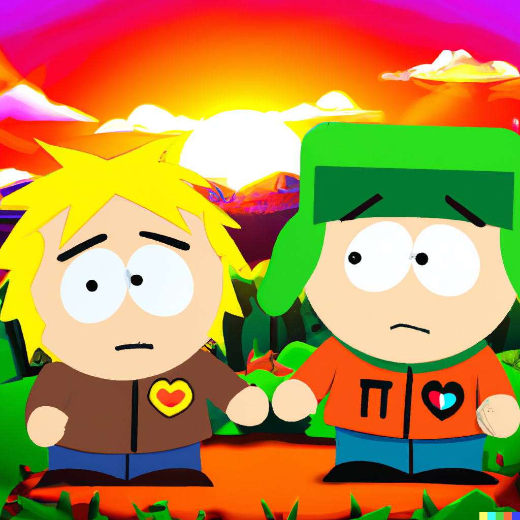 Silly × Dall·e 2 Create An Image Of Tweek And Craig From South Park Depicting Them Holding 