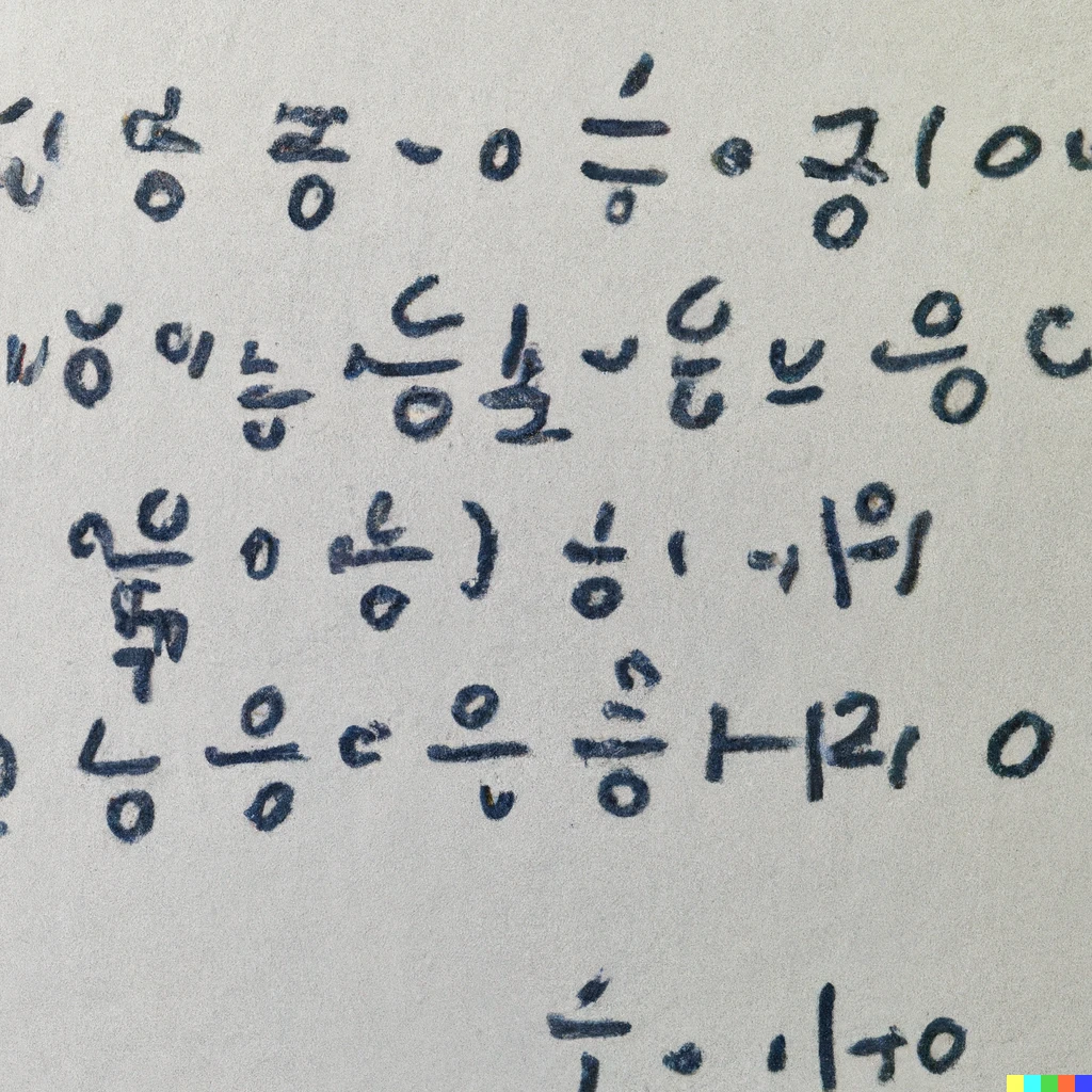 Prompt: complex mathematical proof that P=NP handwritten in Korean 