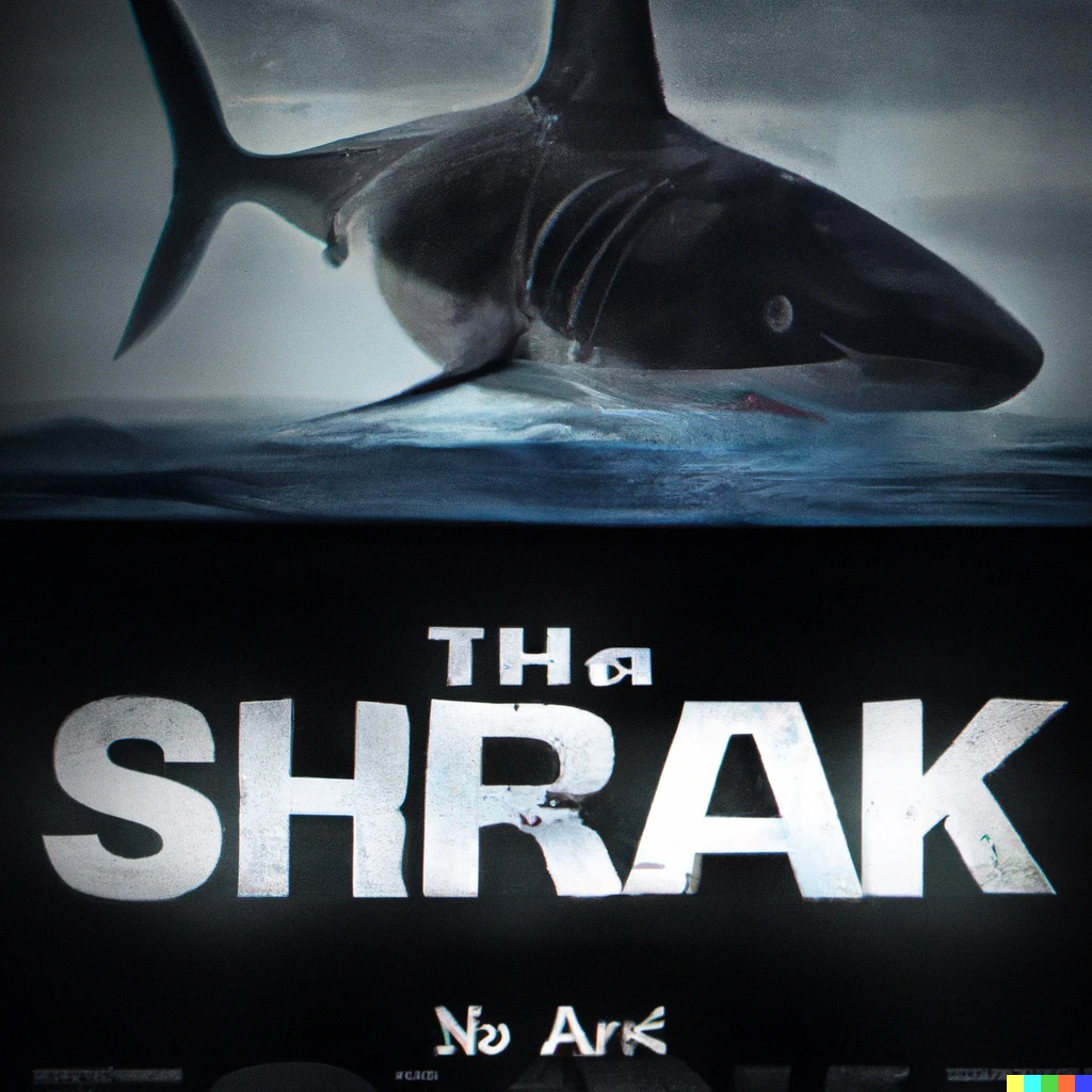 Prompt: Movie poster for a horror movie entitled "noah's shark" 