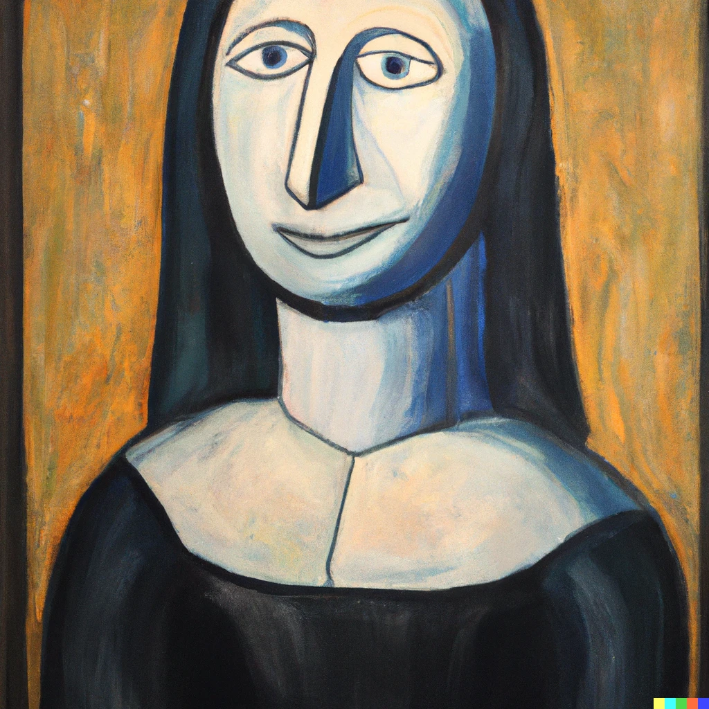 Prompt: "the mona lisa" by pablo picasso