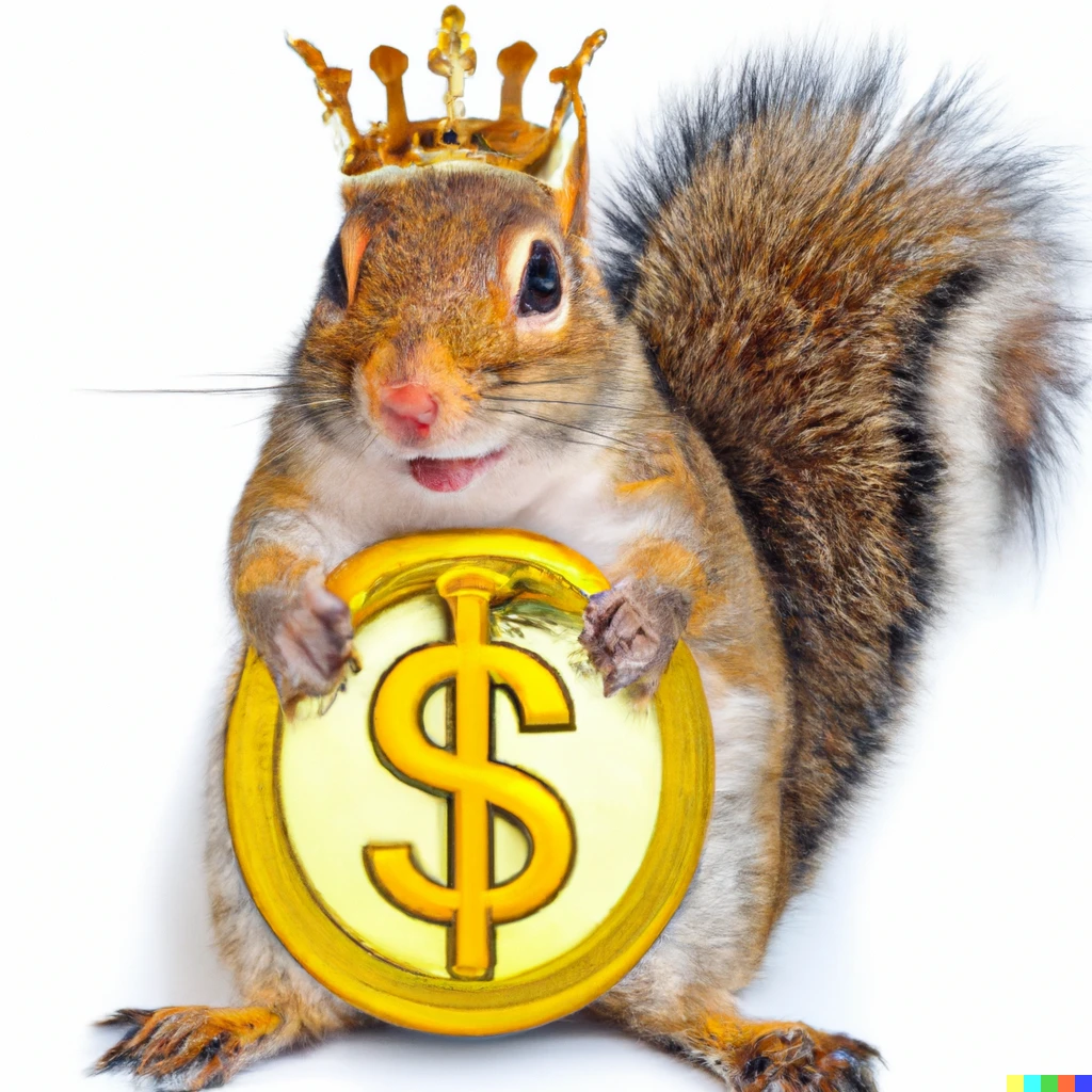 Prompt: the world's wealthiest squirrel 