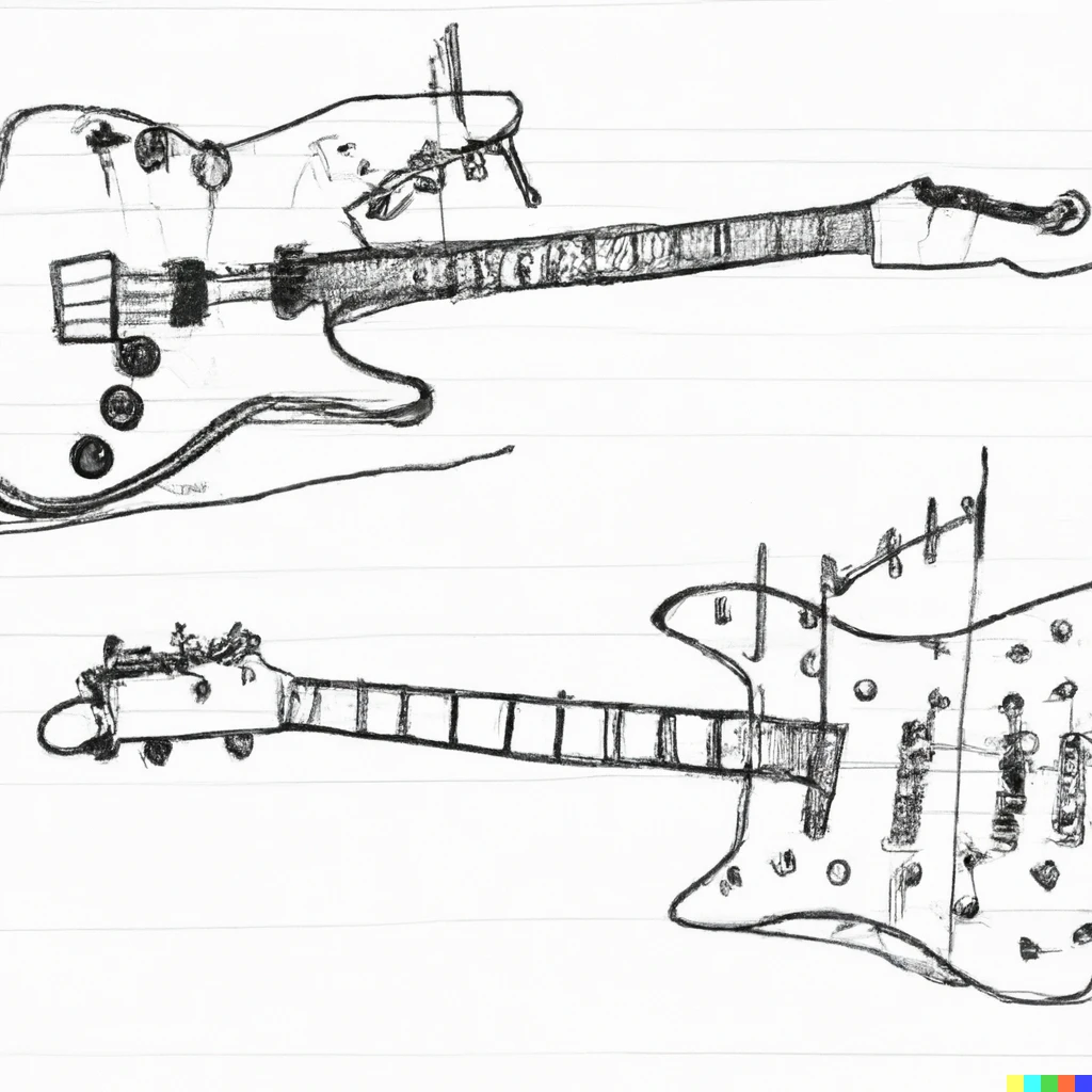 Prompt: Procrastinating by drawing guitars on Dall-E