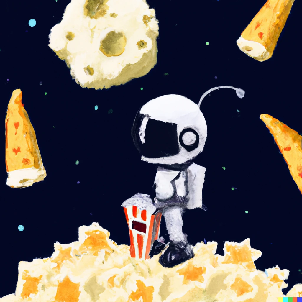 Prompt: popcorn astronaut cheese moon