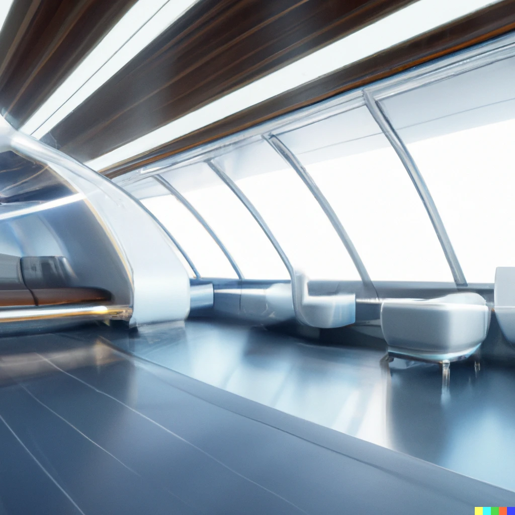 Prompt: ultra modern concept lounge spaceship interior concept 