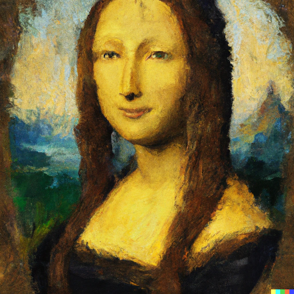 Prompt: Mona lisa in van Gogh style 