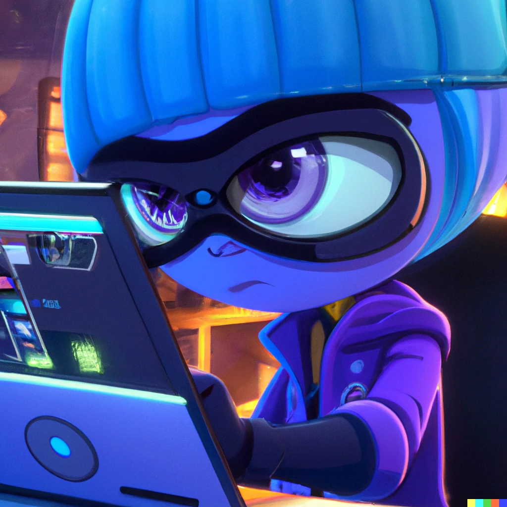 Prompt: cute anime hacker, screenshot from a pixar movie, very very beautiful, 8k