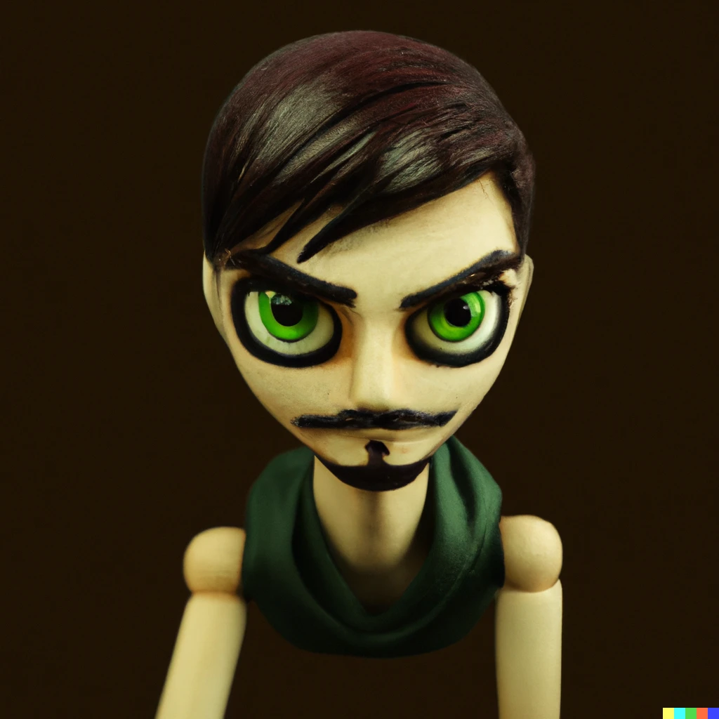 Prompt: Jacksepticeye wooden doll photorealistic 
