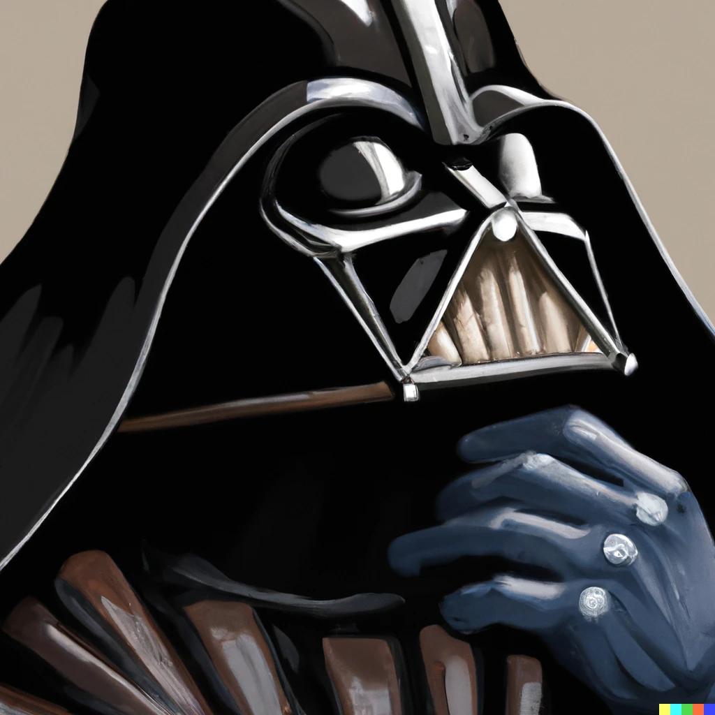 Prompt: Darth Vader in the style of a Michelangelo painting