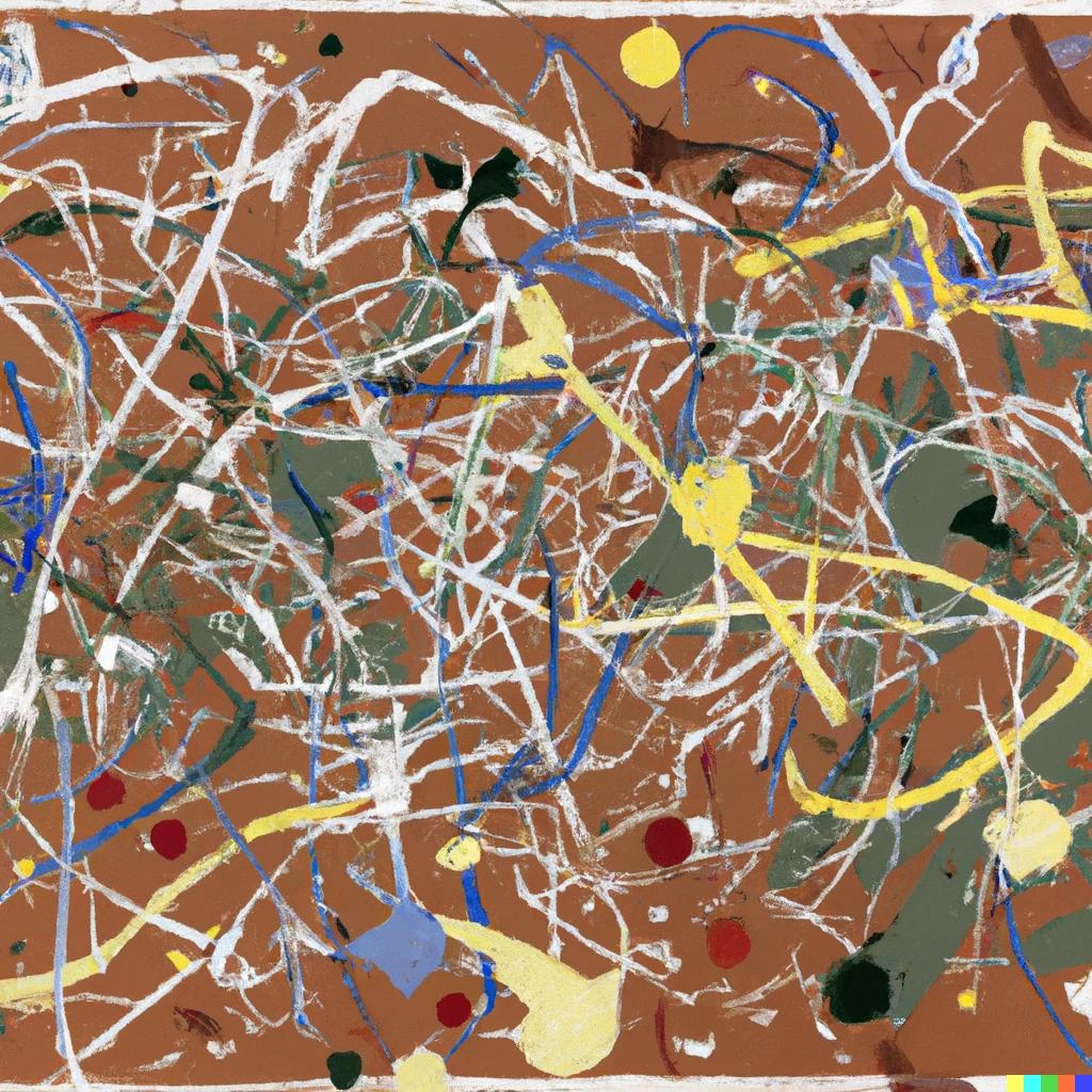 Prompt: A Jackson pollock style painting inspired by a rough divorce