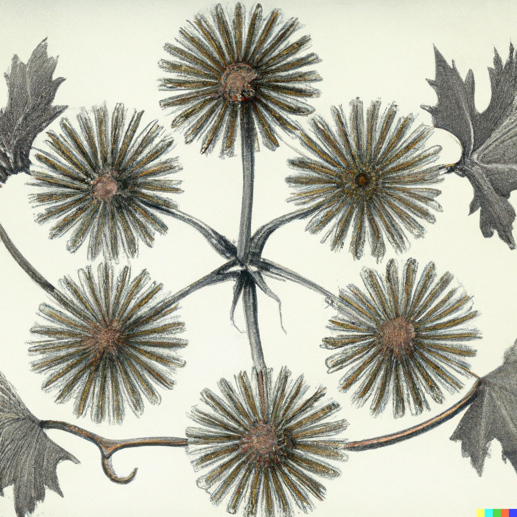 Prompt: Ernst Haeckel lithograph of taraxum malva acer diatome