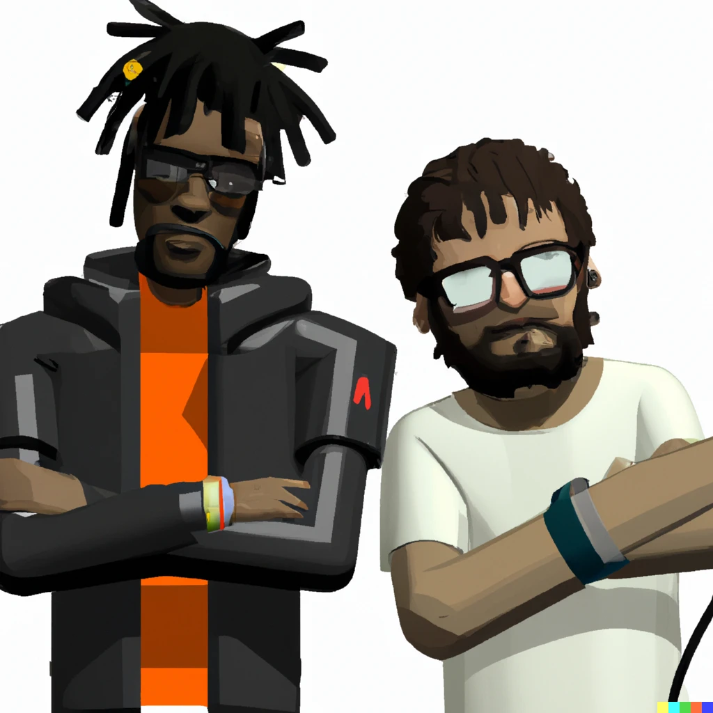 Prompt: rapper Chief Keef and Gordon Freeman from Half-Life