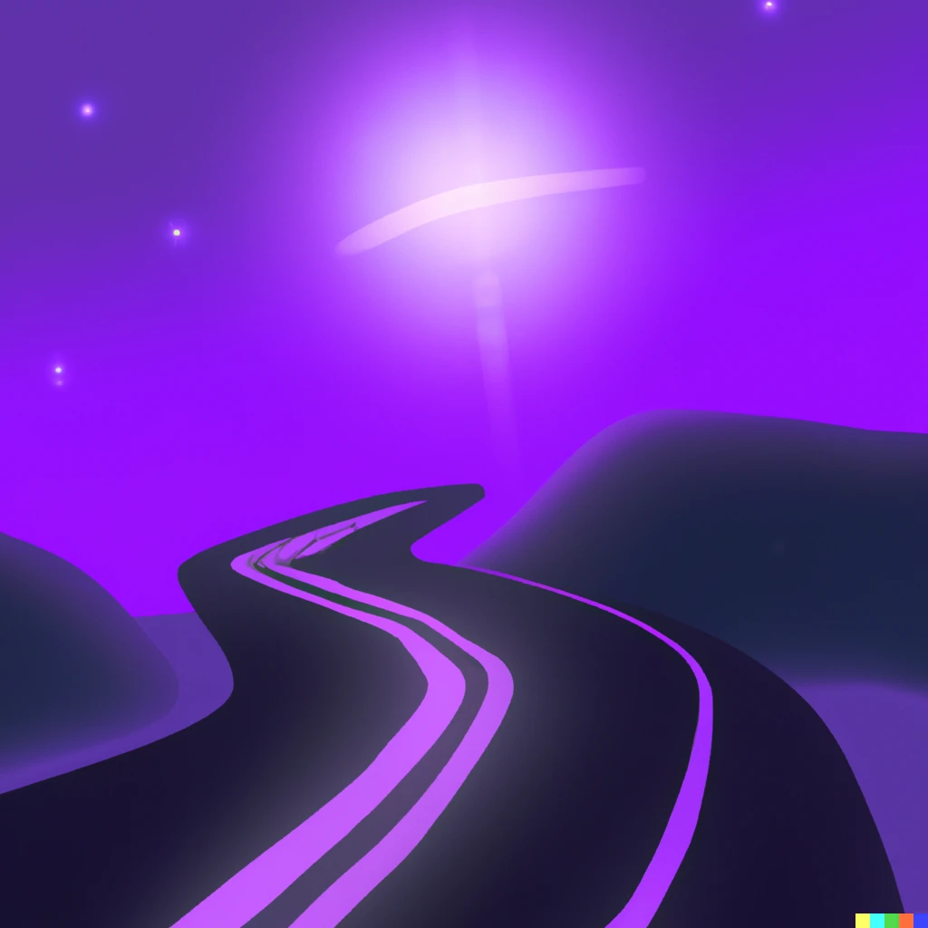Prompt: mac os snow leopard wallpaper, beautiful aurora, pink purple lights, country road with fields windows xp background, realistic realism high detail 8k photo taken on iphone