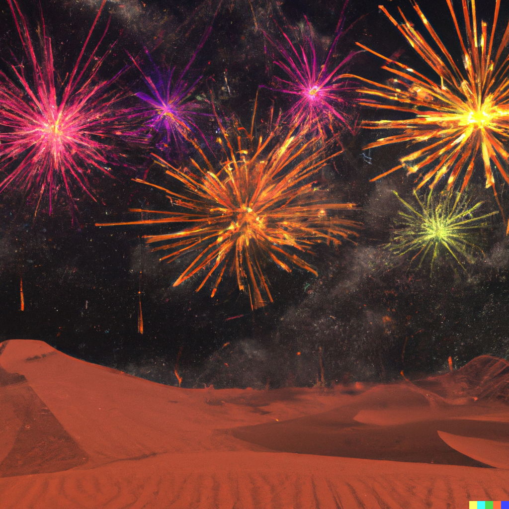 Federico × DALL·E 2 photorealistic desert dunes under a night sky