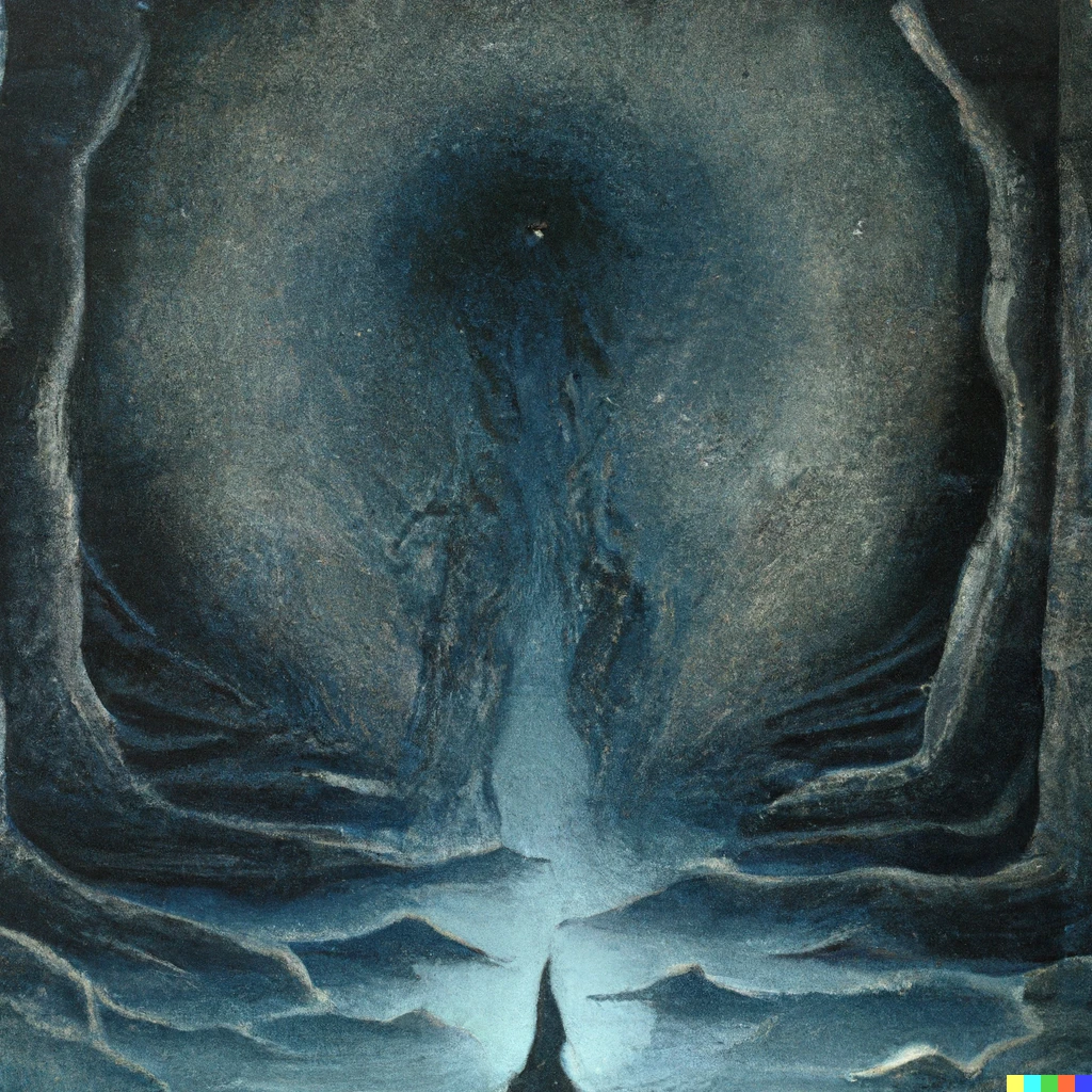 Prompt: The void, painting by Zdzislaw Beksinski