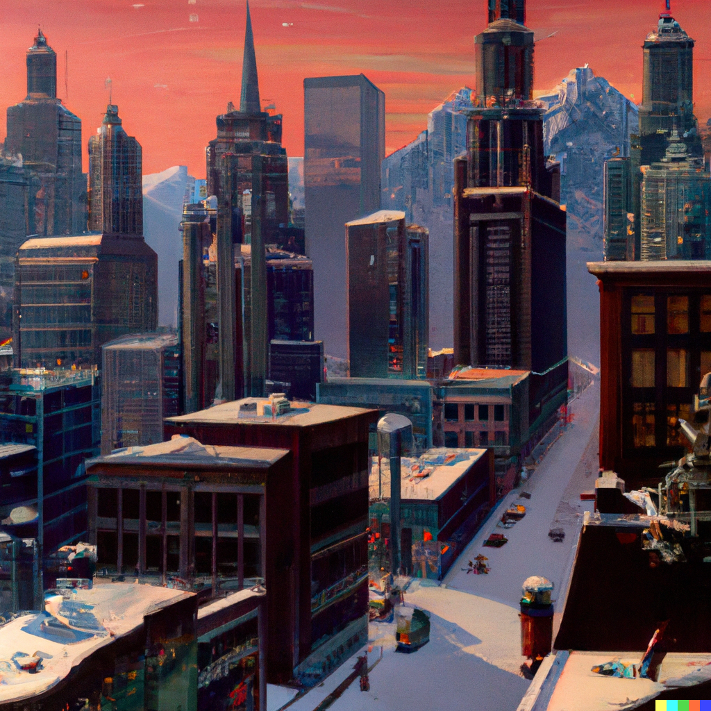 Craig Dalle Realistic Painting Of An American City Teeming With