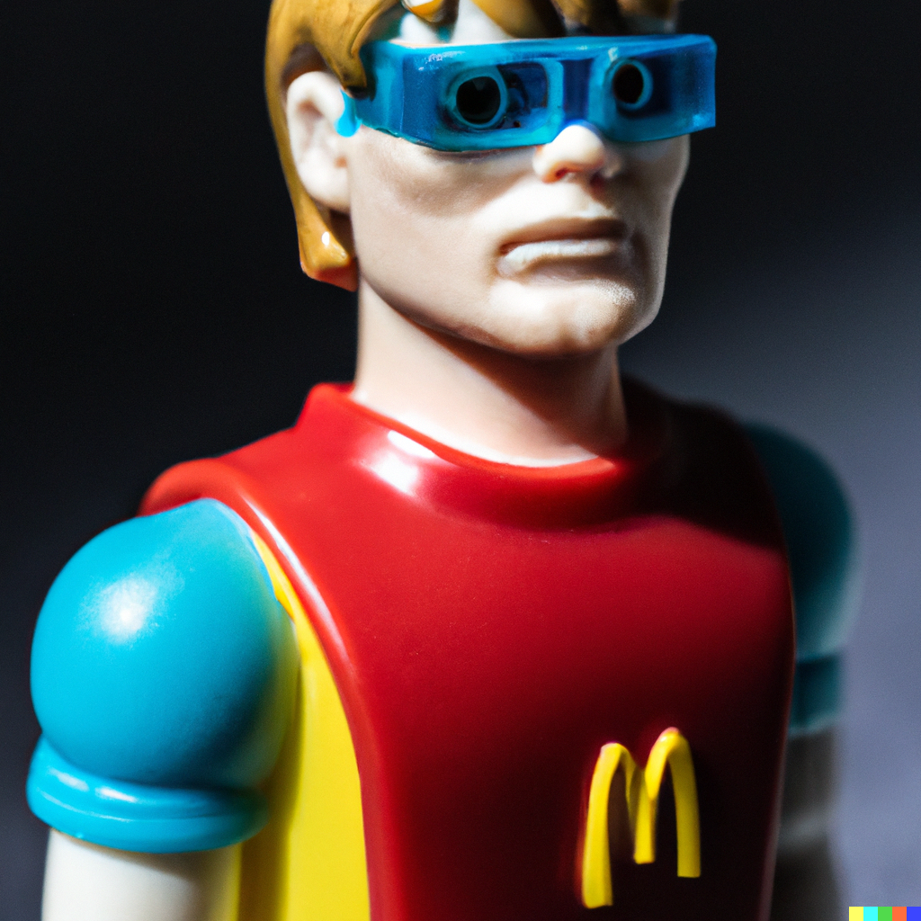 Craig × DALL·E | Jeffrey Dahmer plastic action figure, a McDonald’s