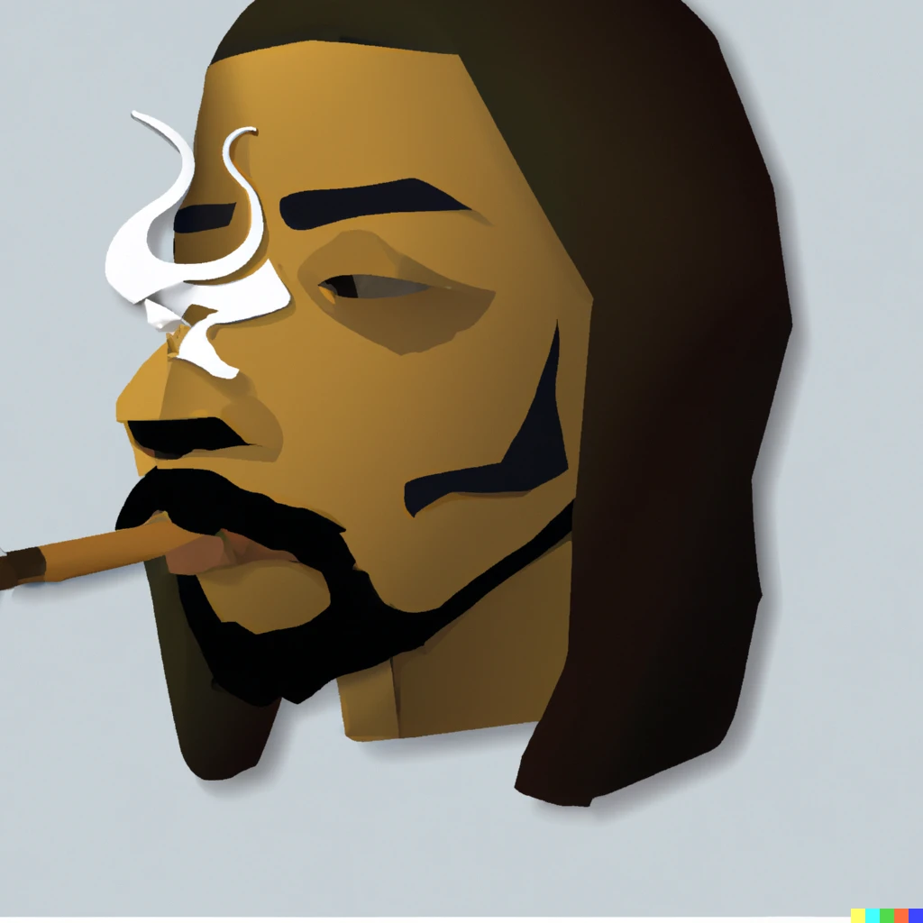 Prompt: Snoop Dogg smoking, paper layers style, 3 layers, only face 