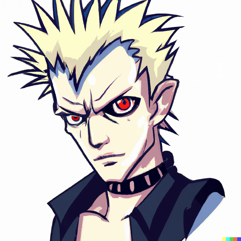 Prompt: Billy Idol in anime style