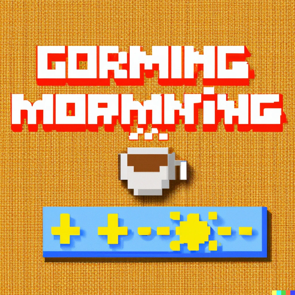 Prompt: Good morning in style of commodore c64 game