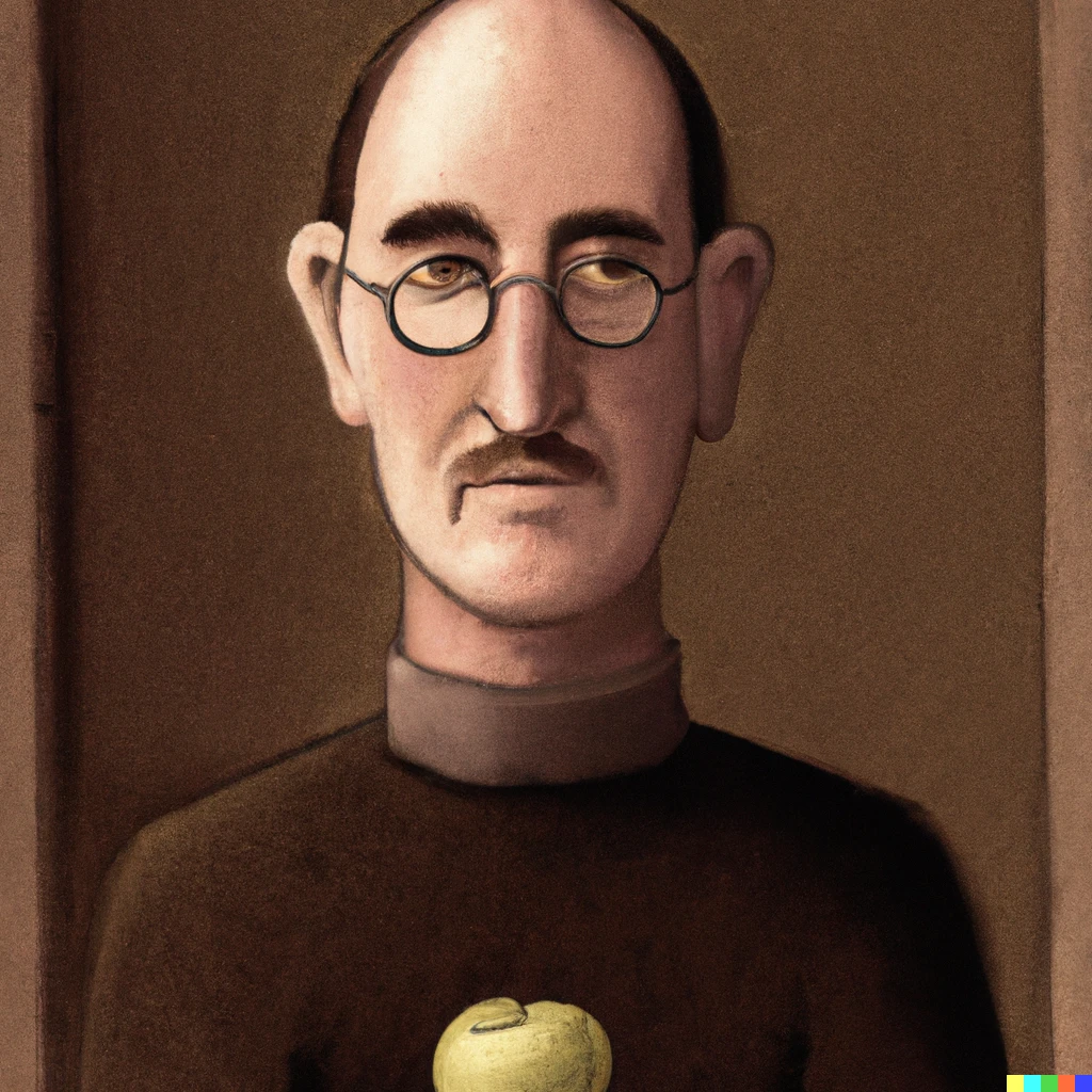 Prompt: Steve Jobs portrait Grant Wood