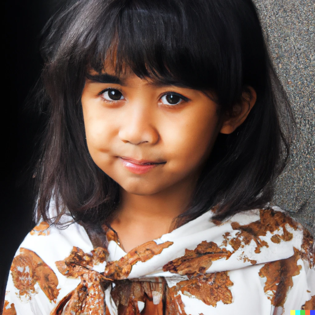 Prompt: Portrait of kawaii indonesian girl wearing a batik