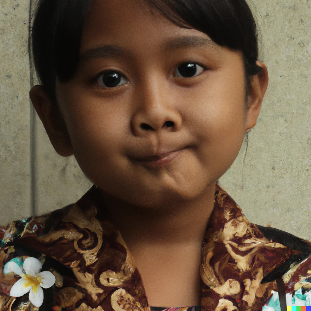 Prompt: Portrait of cute indonesian girl wearing a batik