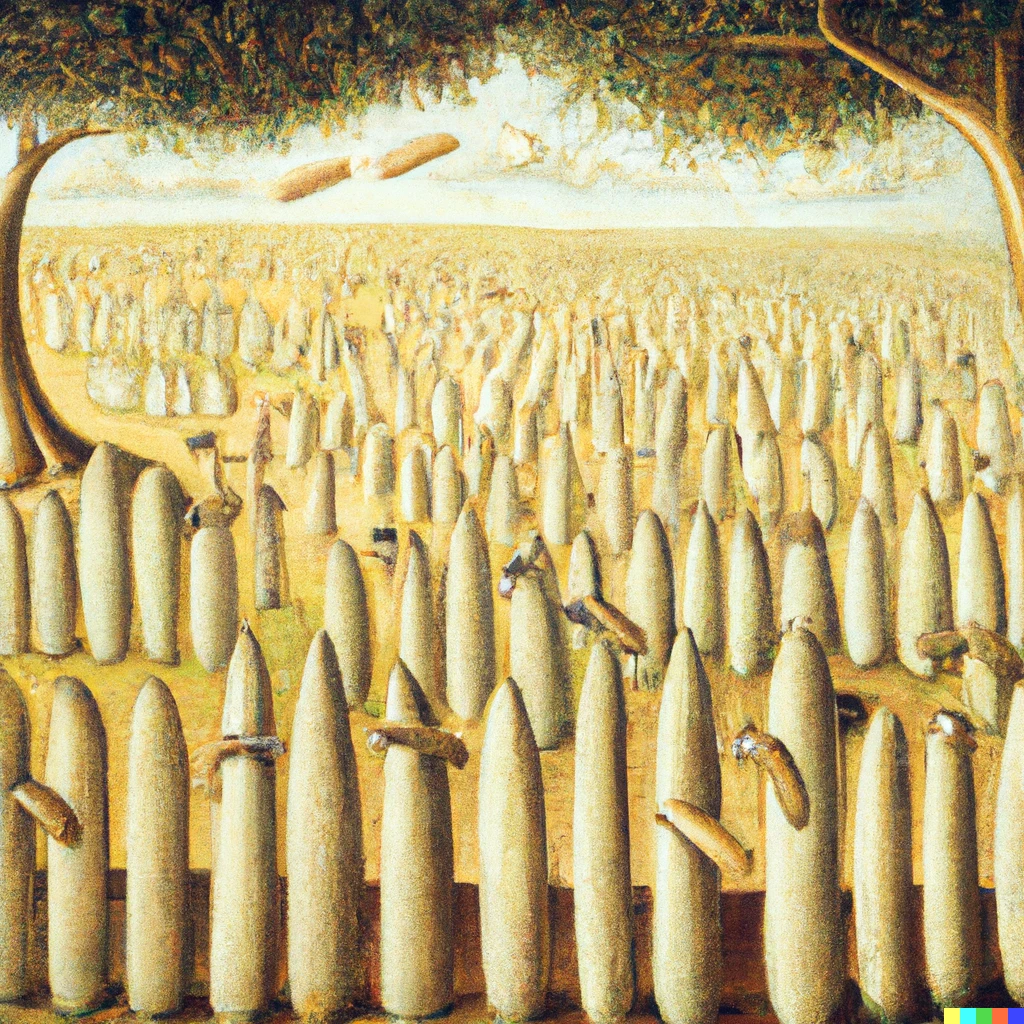 Prompt: Olive Garden of Endless Breadsticks by Hieronymus Bosch