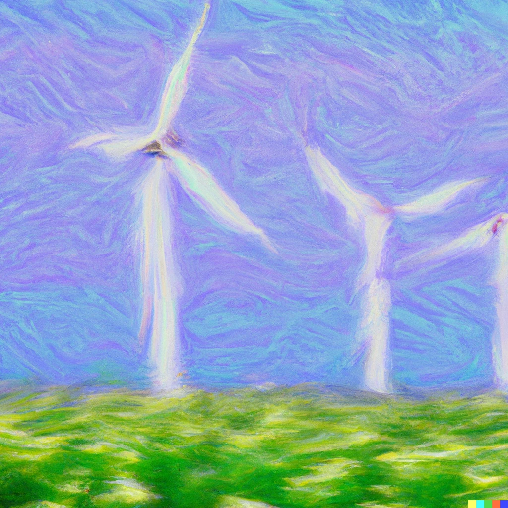 Prompt: a wind farm in the style of claude monet