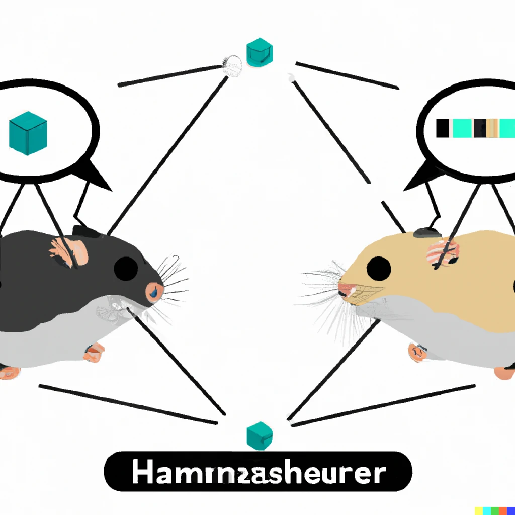 Prompt: Nodes in network decentralized hamsters