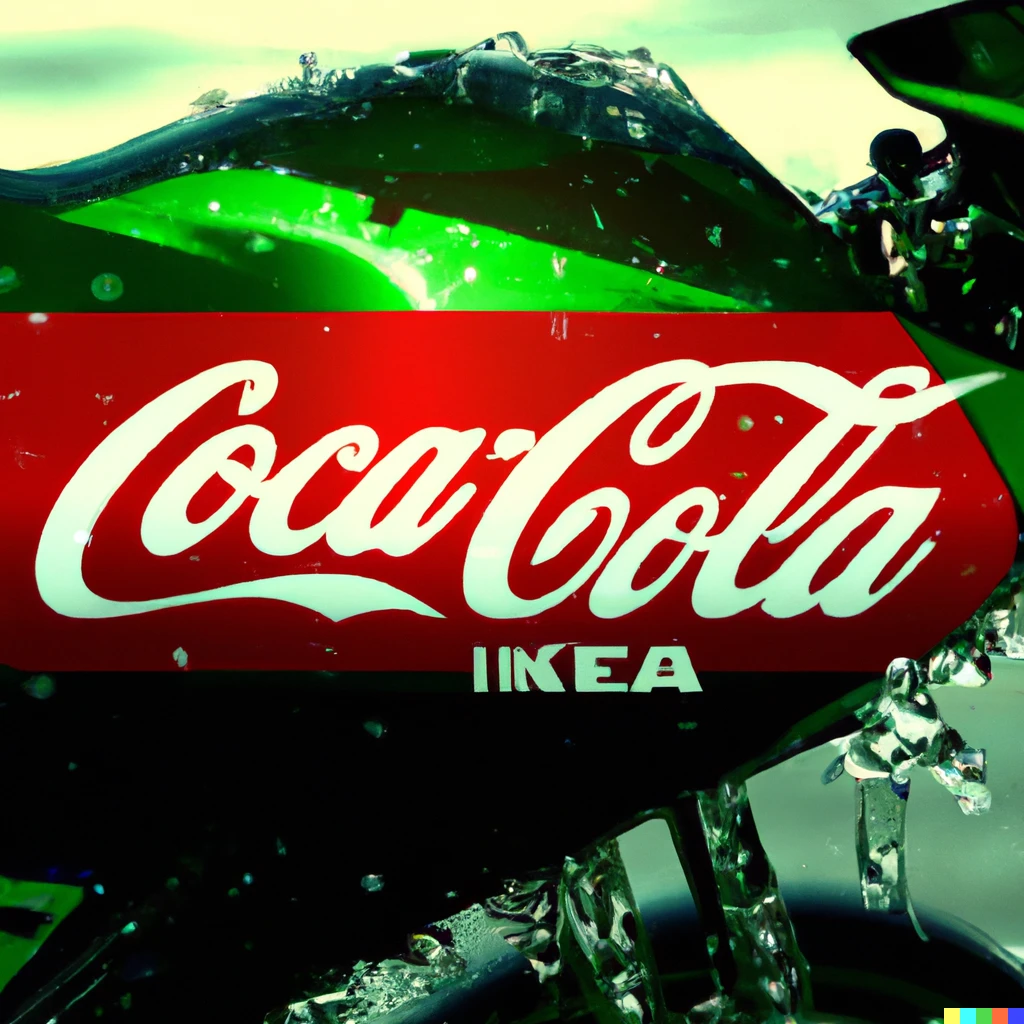 Prompt: kawasaki h2r in coca cola