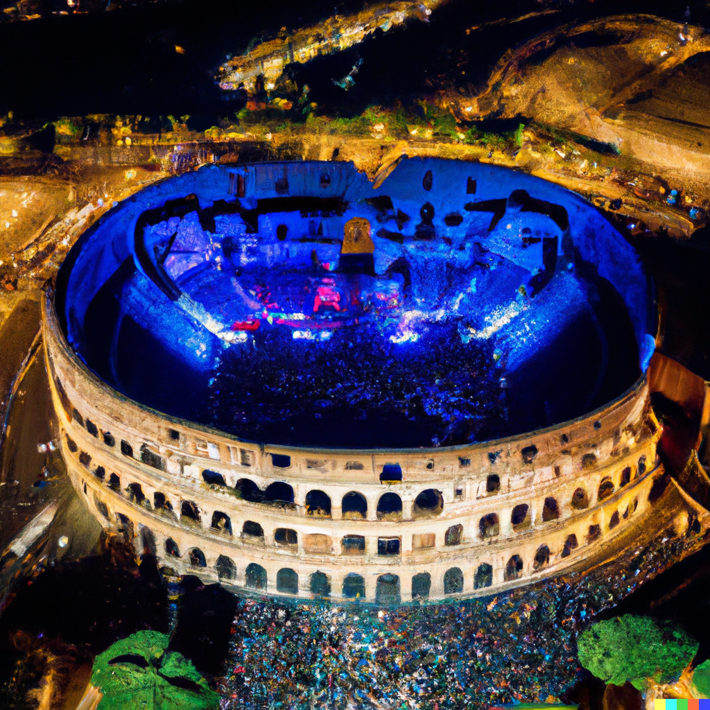 Turhan × DALL·E Metallica concert in the Colosseum during the Roman