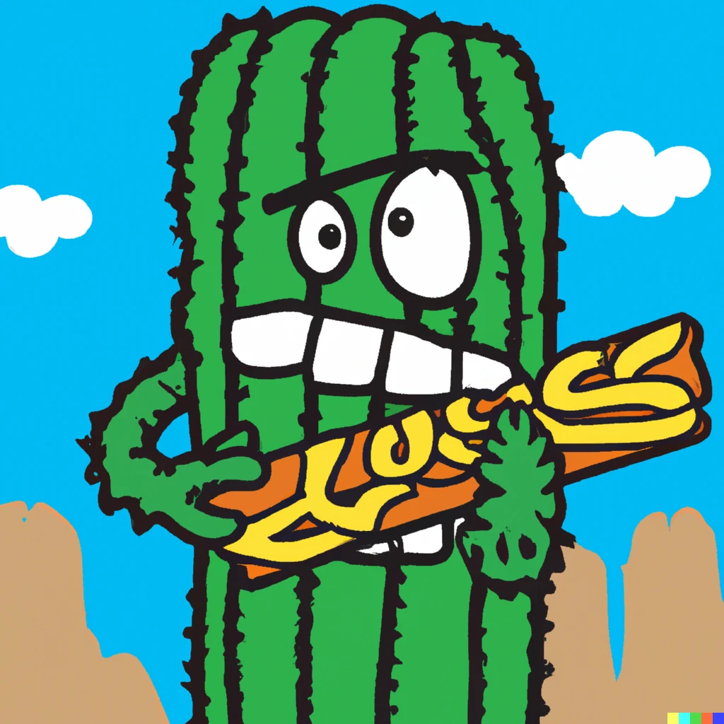 Prompt: Monster saguaro cactus eating twinkies