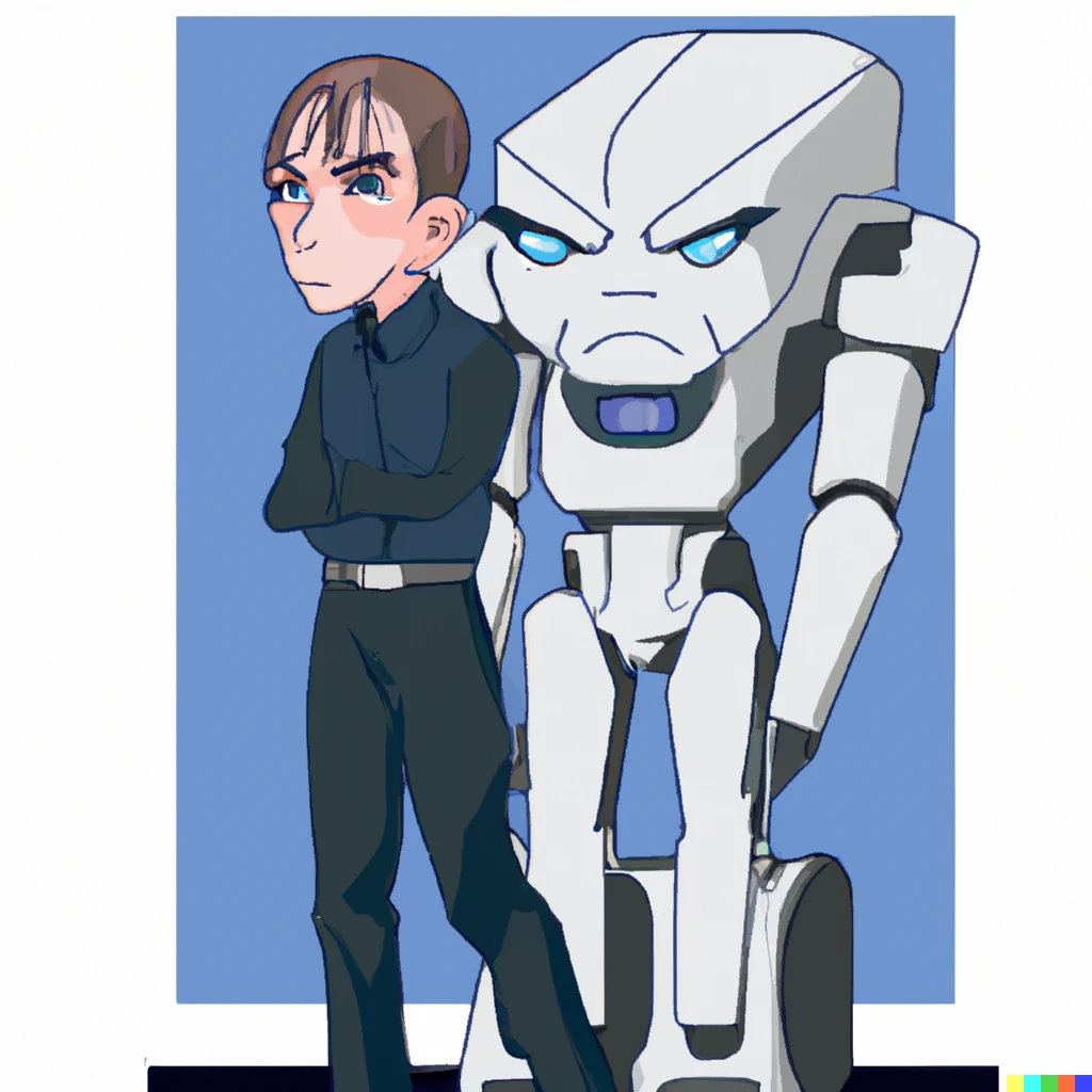 Prompt: Angry Shinji is refusing to get inside an Evangelion robot