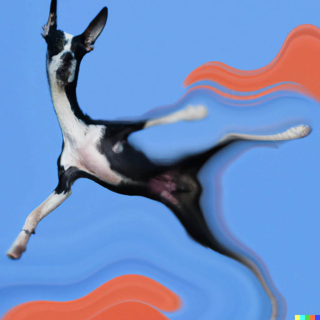 Prompt: photo of a flying dog in picasso style