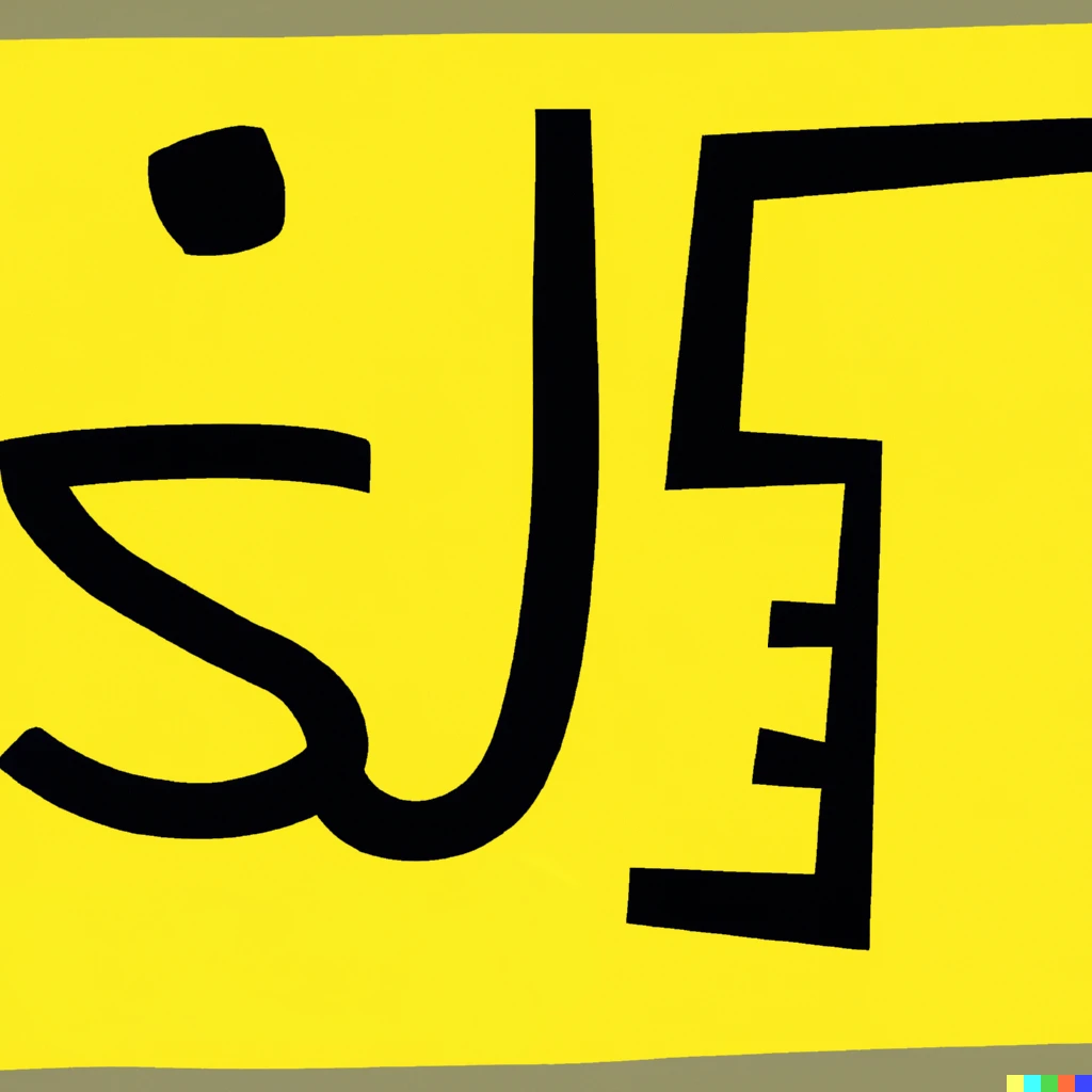 Prompt: The JavaScript logo (a yellow rectangle with the J and S letters), painted by Picasso 