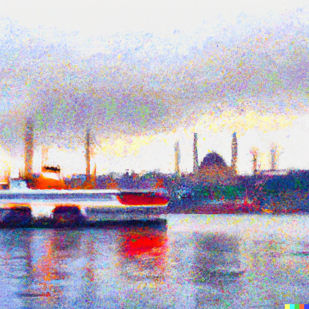 Prompt: Impressionist painting of Istanbul