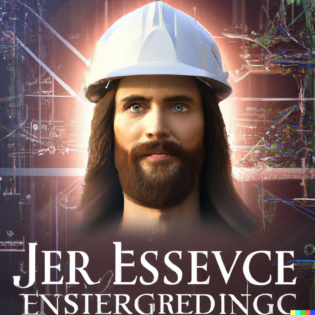 Prompt: Jesus Christ (Level I Engineer) realistic cgi art