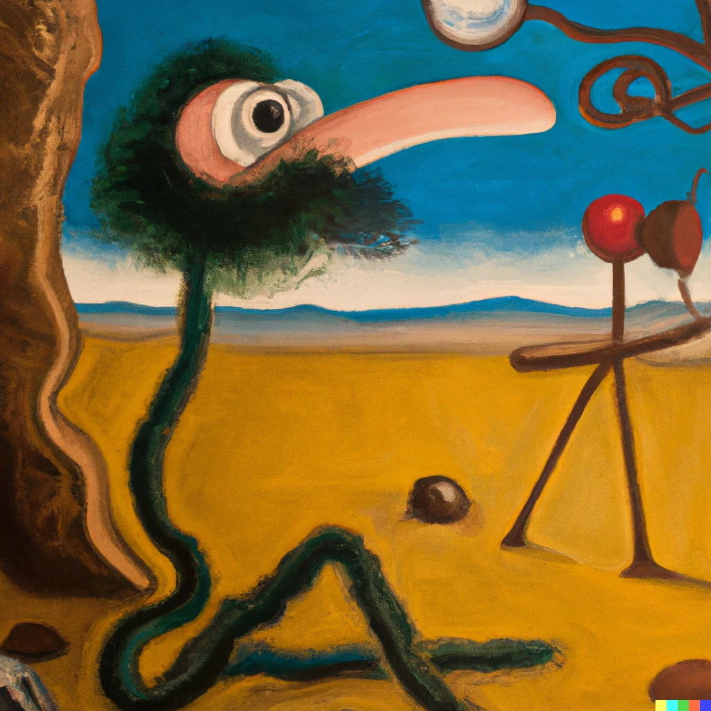 Prompt: a surrealist dream-like oil painting by Salvador Dalí of a Muppet 