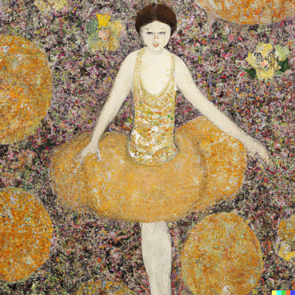 Prompt: Painting  of a ballerina by gustav Klimt 