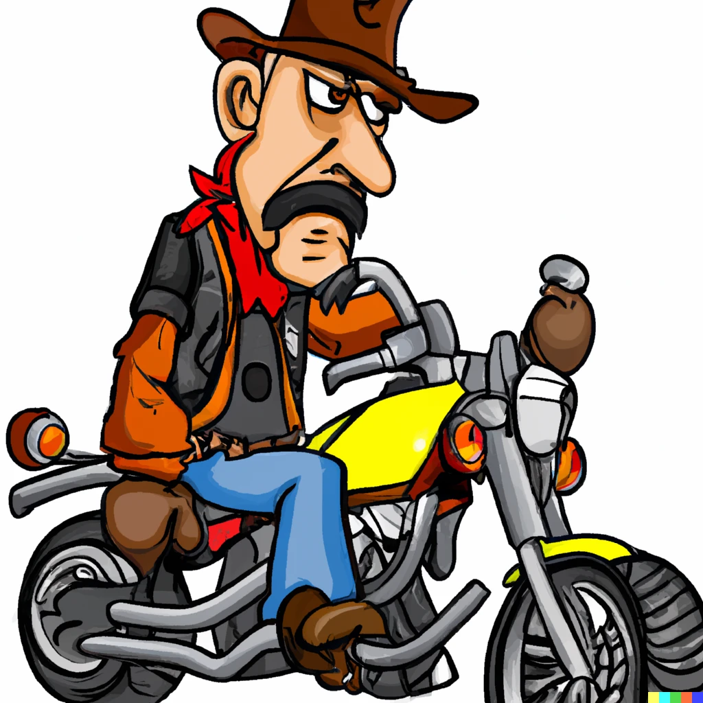 Prompt: Cowboy on a motorcycle