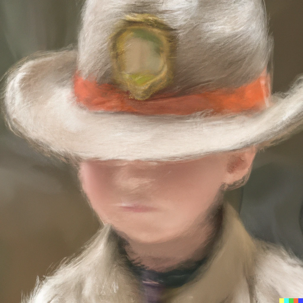 Prompt: Hat Kid from A Hat In Time as an oil painting