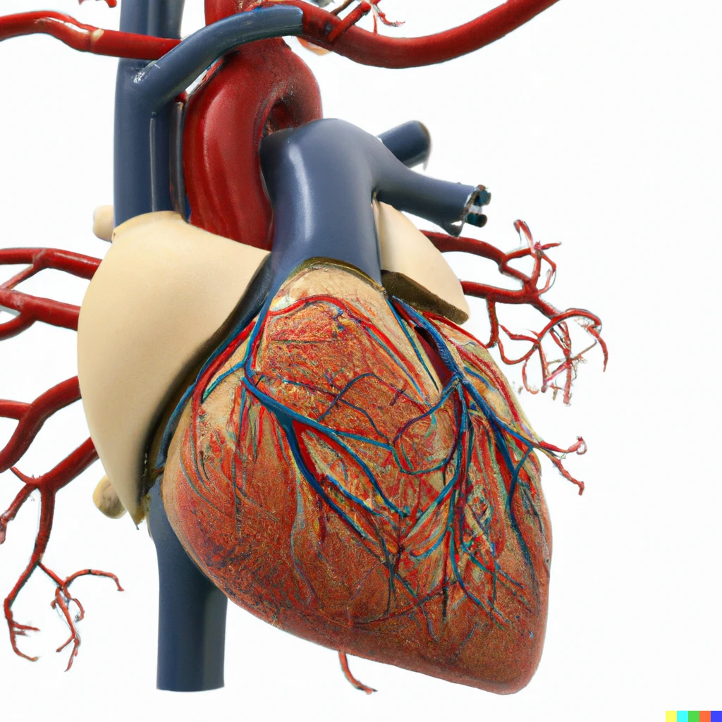 Prompt: 3d circulatory system model digital art