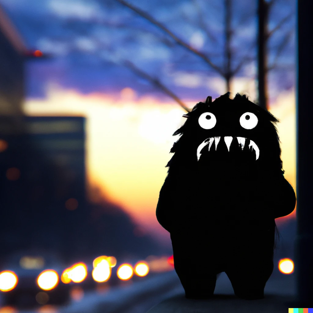 Prompt: frightening monster in the city, natural backlight, bokeh, this is too real, digital