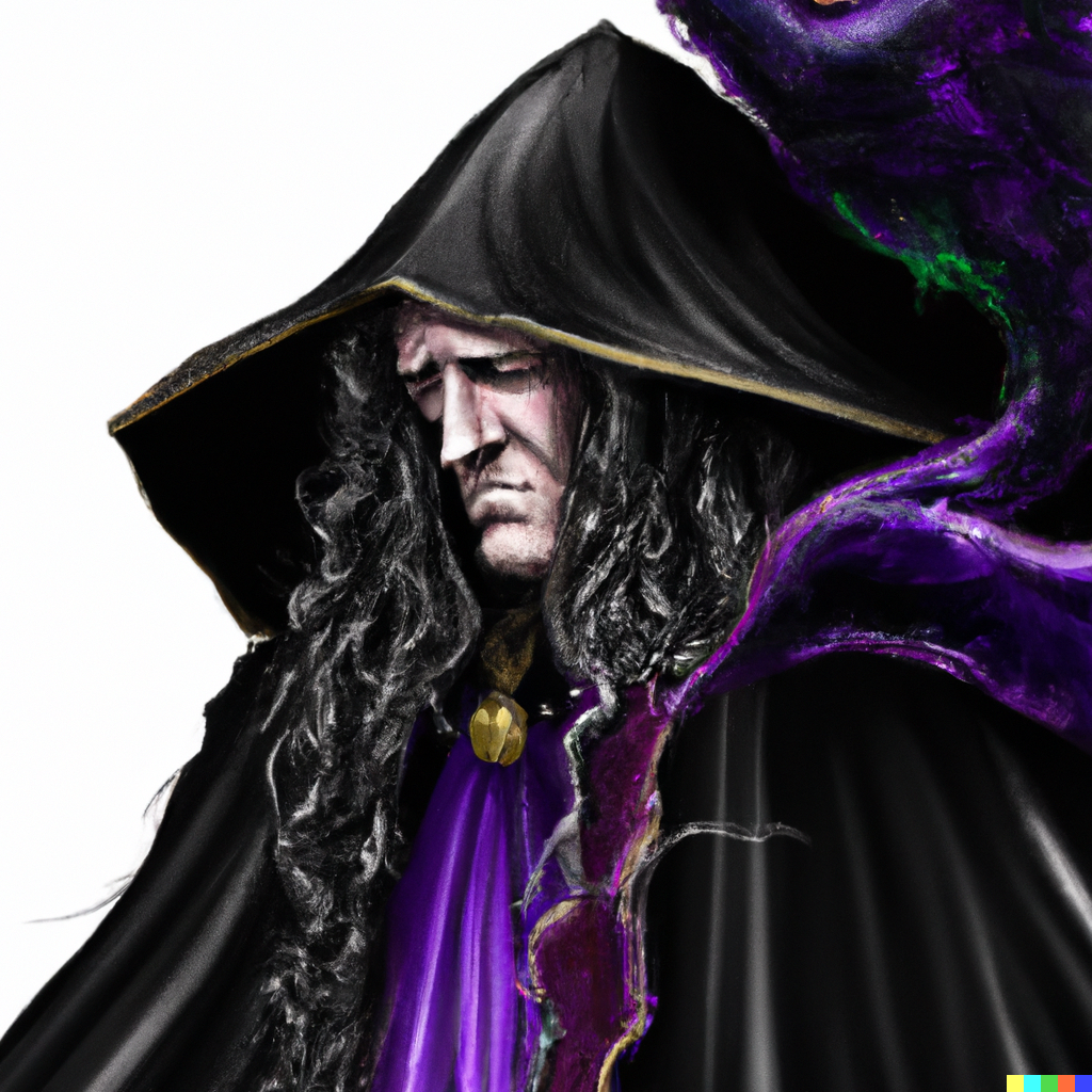 branden × DALL·E 2 | Mid-age male necromancer wizard wearing long black ...