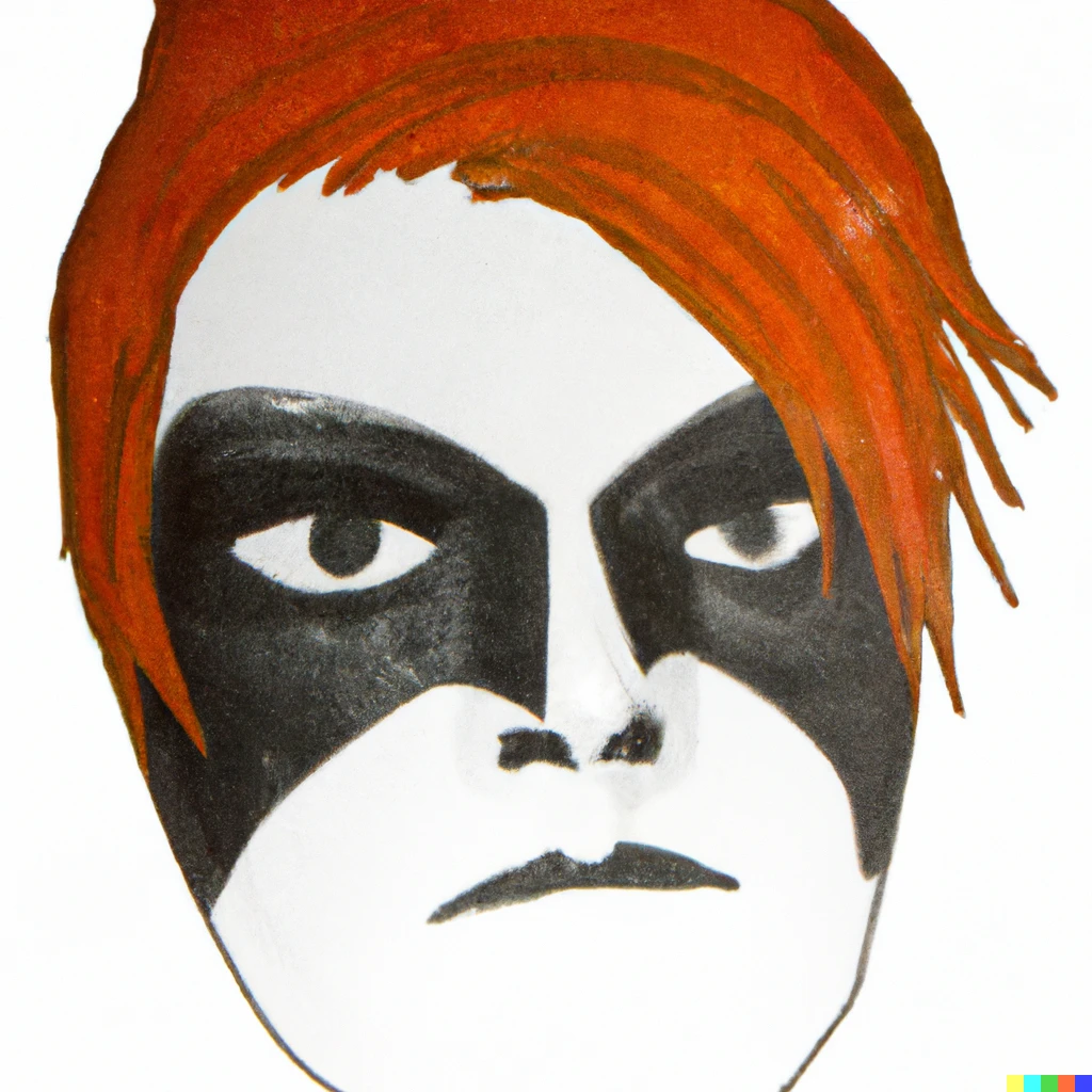 Prompt: Halloween mask of Gerard Way