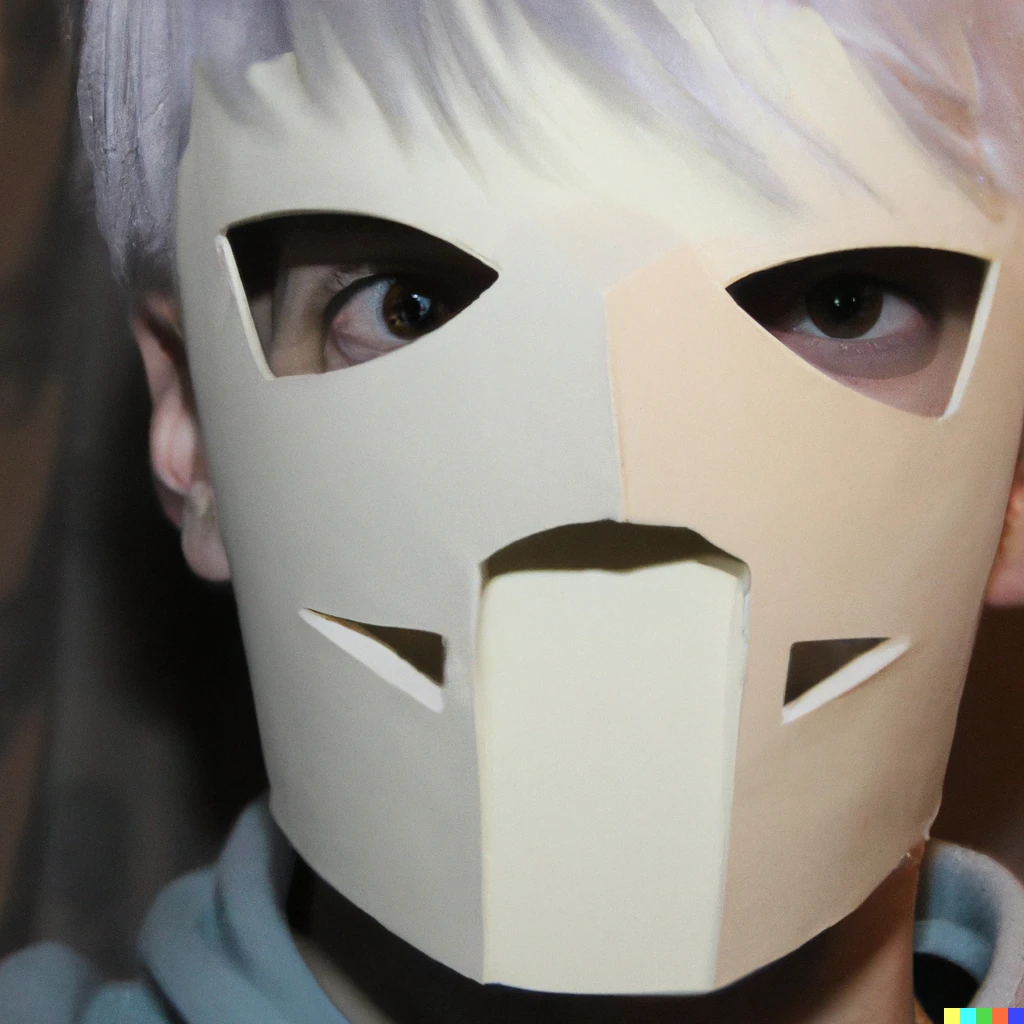 Prompt: Halloween mask of Awsten Knight